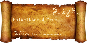 Halbritter Áron névjegykártya