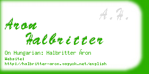 aron halbritter business card